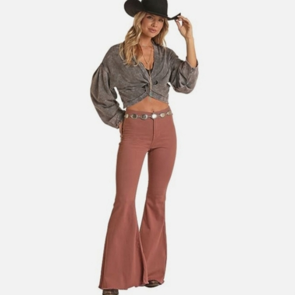 Listicle Pants - ➸ 𝘯𝘸𝘵 𝘣𝘰𝘩𝘰 𝘸𝘦𝘴𝘵𝘦𝘳𝘯 𝘩𝘪𝘨𝘩 𝘳𝘪𝘴𝘦 𝘧𝘭𝘢𝘳𝘦 𝘫𝘦𝘢𝘯𝘴 ➴